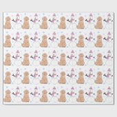 Golden Retriever en Snowman Cadeaupapier (Vlak)