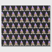 Golden Retriever en verjaardagsconfetti Cadeaupapier (Vlak)