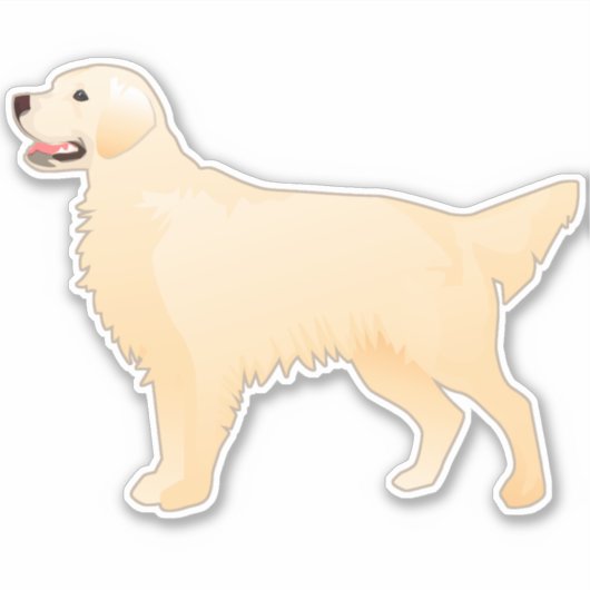 Golden Retriever English Cream of White Sticker (Voorkant)