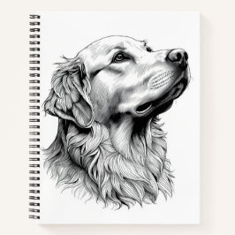 Golden Retriever Engraving Style Hardcover Journal Notitieboek
