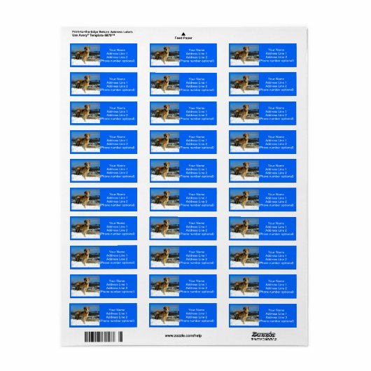 Golden Retriever Etiket (Full Sheet)