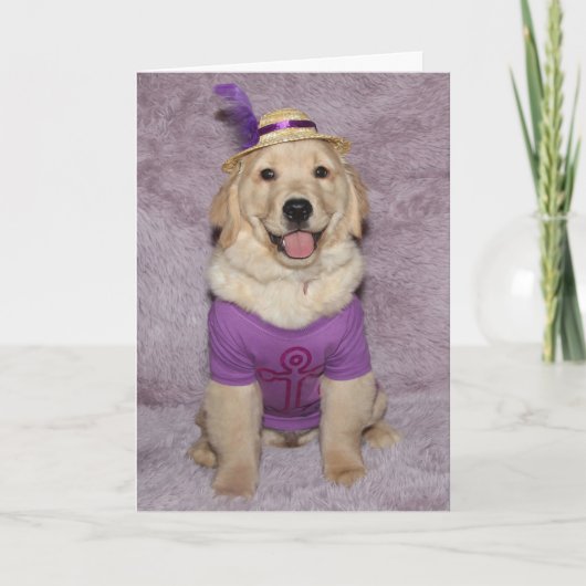 Golden Retriever Fabulous Puppy Birthday Kaart (Voorkant)
