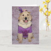 Golden Retriever Fabulous Puppy Birthday Kaart (Gele Bloem)