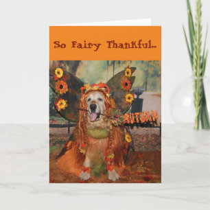 Golden Retriever Fairy Thanksgiving Kaart