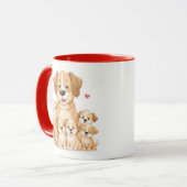Golden Retriever Family Mok - Schattig cadeau (Voorkant links)