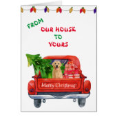 Golden Retriever Farm Truck Christmas Card (Voorkant)