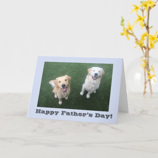 Golden Retriever Father's Day Card Kaart (Gele Bloem)