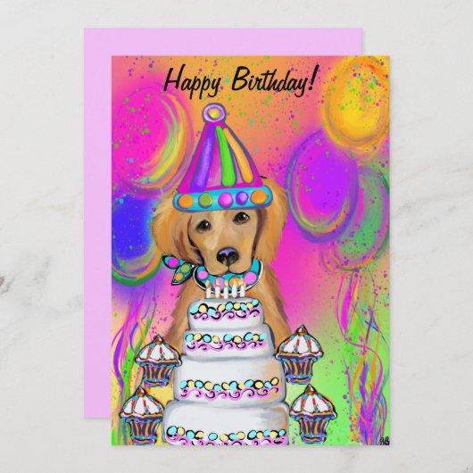 Golden Retriever Feestdagenkaart (Voorkant / Achterkant)