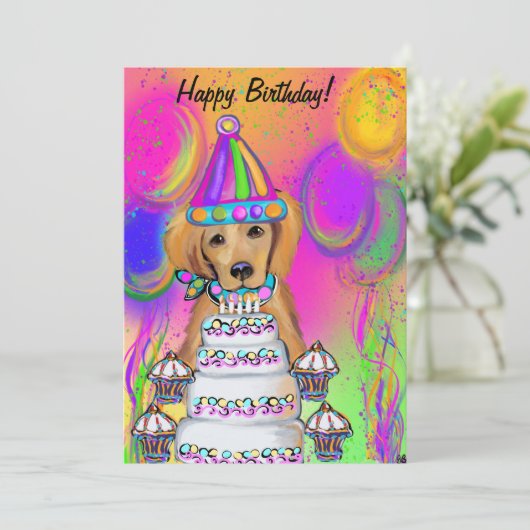 Golden Retriever Feestdagenkaart (Staand voorkant)