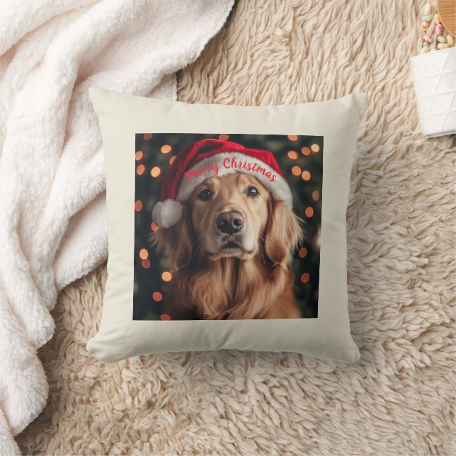 Golden Retriever, feestelijk kerstontwerp, hond, Kussen (Deken)