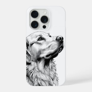 Golden Retriever Fijne Lijn Kunst Phonehoes | Kuns iPhone 15 Pro Case