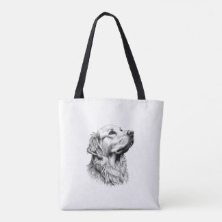 Golden Retriever Fijne Lijn Kunst Telefoon Hoesje  Tote Bag