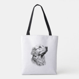 Golden Retriever Fine Line Art Phone Case | Artist Tote Bag
