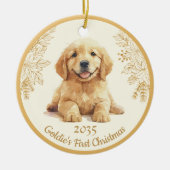 Golden Retriever First Christmas  Keramisch Ornament (Voorkant)