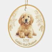 Golden Retriever First Christmas  Keramisch Ornament (Links)