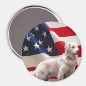 Golden Retriever Flag Magnet (Voorkant / Achterkant)