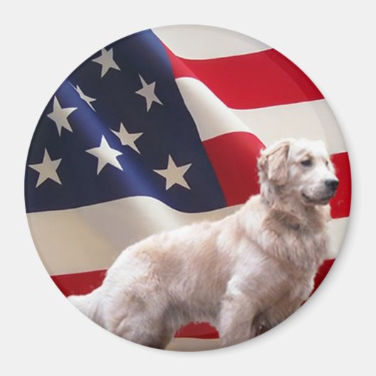 Golden Retriever Flag Magnet (Voorkant)