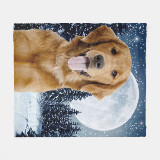 Golden Retriever Fleece Blanket (Voorkant (Horizontaal))