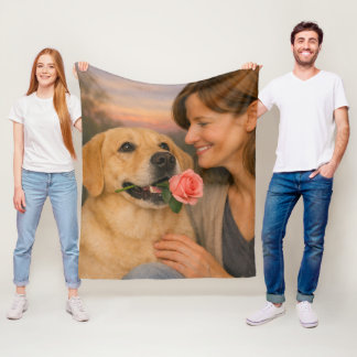 Golden Retriever Fleece Blanket – Cozy Pet Art Deken