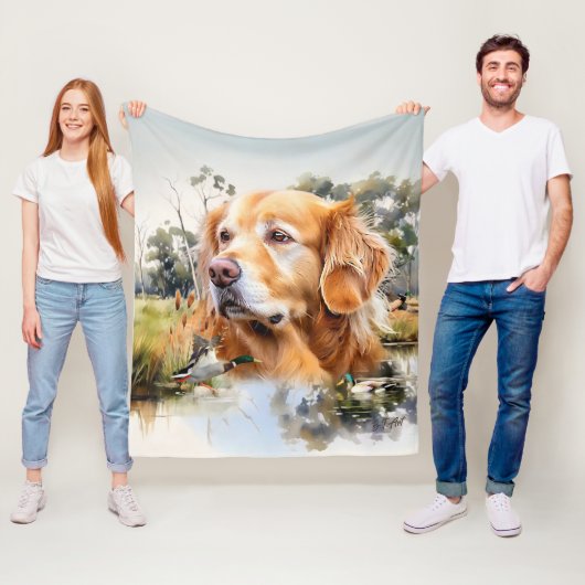 Golden Retriever Fleece Deken (In situ)