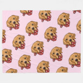 Golden Retriever Fleece Deken (Voorkant (Horizontaal))
