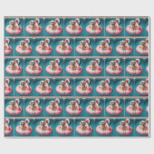 Golden Retriever Floating In a Flamingo Pool Toy Cadeaupapier (Vlak)