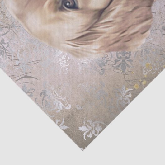 Golden Retriever Floral Dog Tissuepapier (Detail)