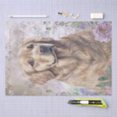 Golden Retriever Floral Dog Tissuepapier (Craft)