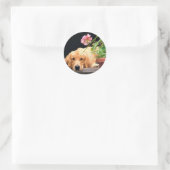 Golden Retriever Flower Sticker (Tas)