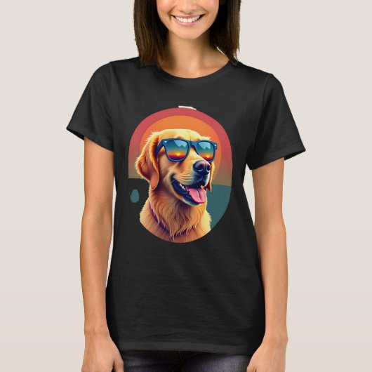 Golden Retriever for Kids Boys Girls Sunglasses Pe T-shirt (Voorkant)