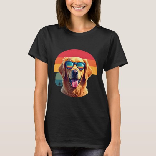 Golden Retriever for Kids Boys Girls Sunglasses Pe T-shirt (Voorkant)
