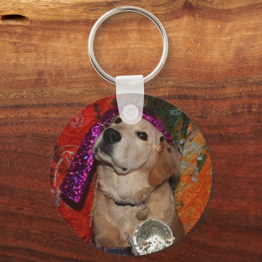 Golden Retriever Fortune Teller Sleutelhanger (Voorkant)