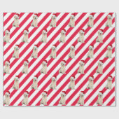 Golden Retriever foto op strepen Cadeaupapier (Vlak)