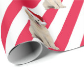 Golden Retriever foto op strepen Cadeaupapier (Rol Hoek)