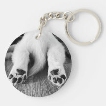 Golden Retriever Foto Sleutelhanger, Zwart en Wit