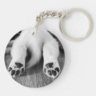 Golden Retriever Foto Sleutelhanger, Zwart en Wit Sleutelhanger