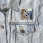 Golden Retriever Foto Vierkante Button 5,1 Cm (In situ)