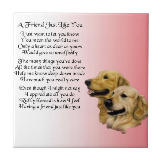 Golden Retriever - Friend Poem Tegel Tegeltje (Voorkant)