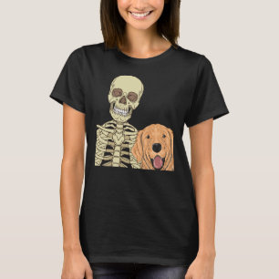 Golden Retriever Friend Scary Skeleton T-shirt