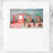 Golden Retriever Full Speed Ahead Kersttrein Rechthoekige Sticker (Tas)