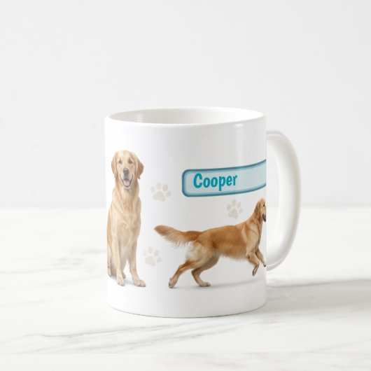 Golden Retriever Full Wrap Mok Design (Voorkant rechts)