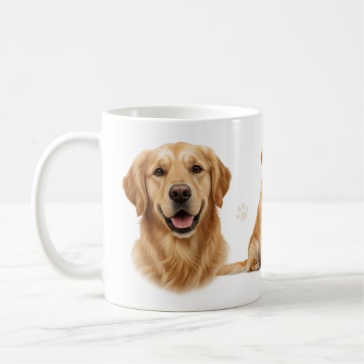 Golden Retriever Full Wrap Mug Design Koffiemok (Links)