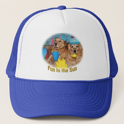 Golden Retriever Fun in de zon Trucker Pet (Voorkant)