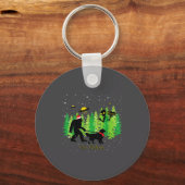 Golden Retriever Funny Bigfoot Christmas Alien Ufo Sleutelhanger (Voorkant)