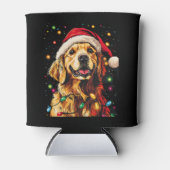 Golden Retriever Funny dog Christmas Santa Hat lig Blikjeskoeler (Voorkant)