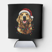 Golden Retriever Funny dog Christmas Santa Hat lig Blikjeskoeler (Voorkant)