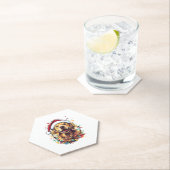 Golden Retriever Funny dog Christmas Santa Hat lig Kartonnen Onderzetters (Insitu)