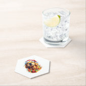 Golden Retriever Funny dog Christmas Santa Hat lig Kartonnen Onderzetters (Insitu)