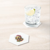 Golden Retriever Funny dog Christmas Santa Hat lig Kartonnen Onderzetters (Insitu)