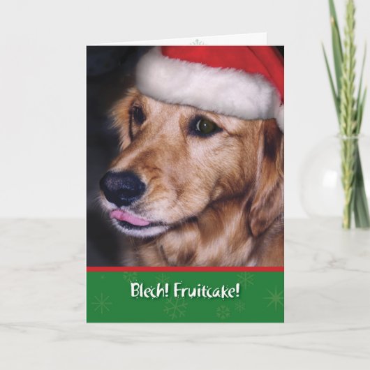 Golden Retriever - Funny kersttaart Feestdagen Kaart (Voorkant)